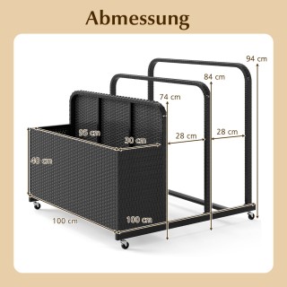 Costway Μαύρο Καλάθι Αποθήκευσης Rattan με Ρόδες για Πισίνα - Ιδαν... Costway Μαύρο Καλάθι Αποθήκευσης Rattan με Ρόδες για Πισίνα - Ιδαν...