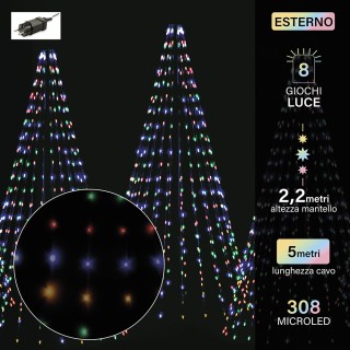 Kooper Μαντέλλο 308 miniled πολύχρωμα 14 κορδόνια ύψος 220 cm 8 παι...