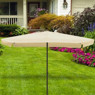 BAKAJI  Ομπρέλα Κήπου Κεντρικός Πάσσαλος 3x2 Μπεζ Ύφασμα με Κρέμασμ...