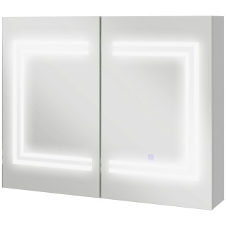 Kleankin Ντουλάπι Μπάνιου με Καθρέφτη και LED, 80 x 65 εκ., Λευκό Γ... Kleankin Ντουλάπι Μπάνιου με Καθρέφτη και LED, 80 x 65 εκ., Λευκό Γ...