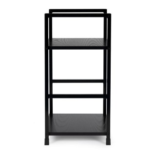 Ξύλινο Κομοδίνο με 2 Ράφια στυλ Loft Μαύρο CWJ302448-Black MODERNHOME