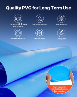 VEVOR Επένδυση Πισίνας Οβάλ 375 x 732 cm UniBead για Ύψος Τοίχου 12...