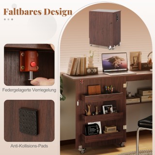 Costway  Διπλής Χρήσης Πτυσσόμενο Τραπέζι Ραπτικής με Σταθμό Φόρτισ...