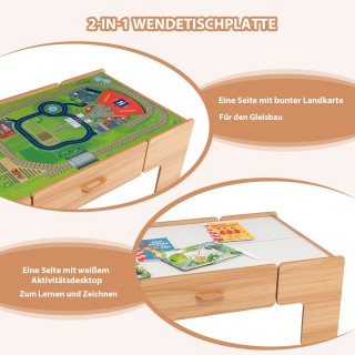 Costway Σετ παιχνιδιού τρένου 100 τεμαχίων από ξύλο με αναστρέψιμη... Costway Σετ παιχνιδιού τρένου 100 τεμαχίων από ξύλο με αναστρέψιμη...