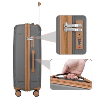 PROVITERA Σετ 3 Βαλίτσες από Σκληρό ABS Γκρι 90-59-38L με Ρόδες Eas...