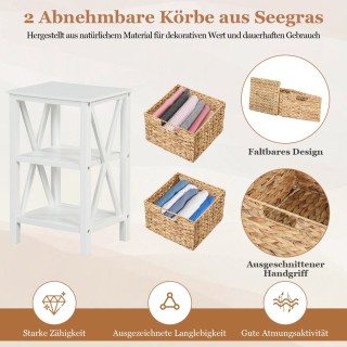 Costway Πολυλειτουργικό Κομοδίνο με Αποσπώμενα Καλάθια από Θαλάσσι... Costway Πολυλειτουργικό Κομοδίνο με Αποσπώμενα Καλάθια από Θαλάσσι...