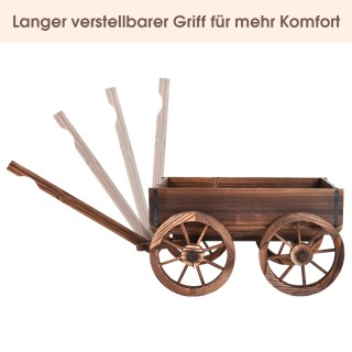 Costway  Ξύλινο Καρότσι Φυτευτήρι Κήπου με Ρόδες και Ρυθμιζόμενη Λα...