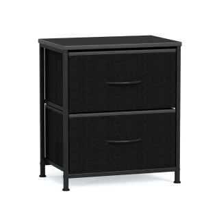 Costway Σετ 2 Κομοδίνων με 2 Υφασμάτινα Συρτάρια & Μεταλλικό Σκελετ...