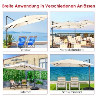 Costway  Πολυλειτουργική Ομπρέλα Κήπου 3x3m με Περιστροφή 360° και ...