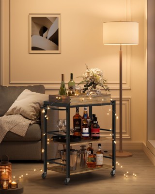 VASAGLE Καρότσι Κουζίνας με Αφαιρούμενο Δίσκο, 3 Επίπεδων, με Ρόδες... VASAGLE Καρότσι Κουζίνας με Αφαιρούμενο Δίσκο, 3 Επίπεδων, με Ρόδες...