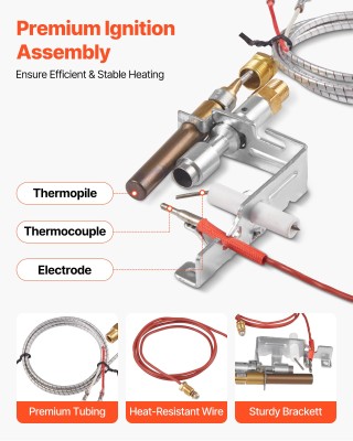 VEVOR Σύστημα Ανάφλεξης Φυσικού Αερίου για Τζάκι, Συμβατό με Πολλά ...