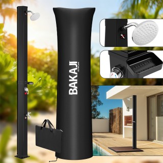 BAKAJI Εξαγωνική Ηλιακή Ντουζιέρα Κήπου 40Λ με Βάση για Σαπούνι, Κά...