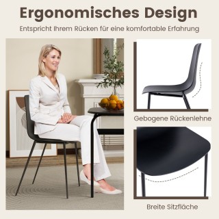 Costway Σετ 4 Μοντέρνων Καρεκλών Τραπεζαρίας με Μεταλλικά Πόδια κα... Costway Σετ 4 Μοντέρνων Καρεκλών Τραπεζαρίας με Μεταλλικά Πόδια κα...