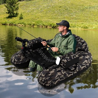 Costway  Φουσκωτή Βάρκα Ψαρέματος Belly Boat με Ρυθμιζόμενη Βάση Κα...
