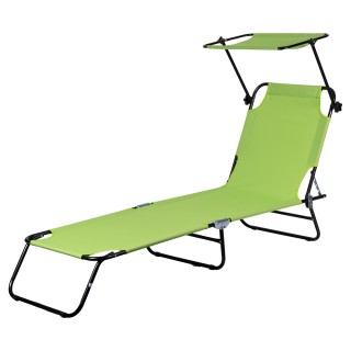 Galileo Αναδιπλούμενη ξαπλώστρα παραλίας με σκίαστρο, με ατσάλινο σ...