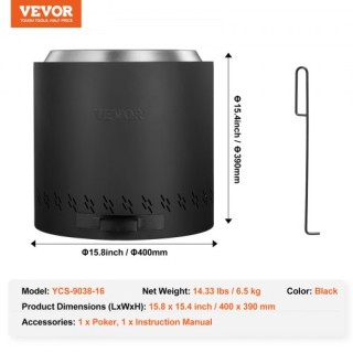 VEVOR Καπνο-free Εστία 15.8 Ανοξείδωτη Ξυλόσομπα Bonfire WYRMHKYXP... VEVOR Καπνο-free Εστία 15.8 Ανοξείδωτη Ξυλόσομπα Bonfire WYRMHKYXP...