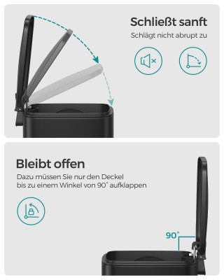 Κάδος Απορριμμάτων Μπάνιου SONGMICS 8L, Μαύρος Κάδος Απορριμμάτων Μπάνιου SONGMICS 8L, Μαύρος