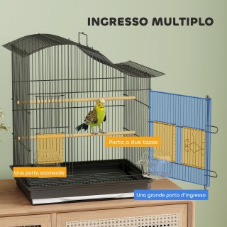 PawHut Κλουβί Πουλιών με 4 Πόρτες, 2 Μπολ, 2 Κοντάρια και Δίσκο, απ... PawHut Κλουβί Πουλιών με 4 Πόρτες, 2 Μπολ, 2 Κοντάρια και Δίσκο, απ...