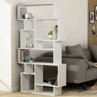 BAKAJI Μοντέρνα Βιβλιοθήκη 8 Ραφιών 168x96x25εκ Λευκή για Σπίτι ή Γ...
