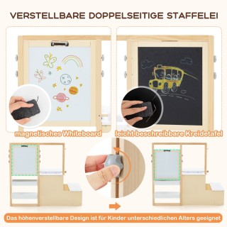 Costway Παιδικό Σετ Καβαλέτου 6 σε 1 με Διπλής Όψης Πίνακα από Ξύλο... Costway Παιδικό Σετ Καβαλέτου 6 σε 1 με Διπλής Όψης Πίνακα από Ξύλο...