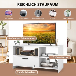 Costway  Μοντέρνα Βάση Τηλεόρασης με Αποθηκευτικούς Χώρους για Οθόν...