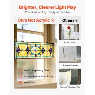 VEVOR Έγχρωμο Γυάλινο Κρεμαστό Παράθυρο Τύπου Tiffany με Αλυσίδα 32... VEVOR Έγχρωμο Γυάλινο Κρεμαστό Παράθυρο Τύπου Tiffany με Αλυσίδα 32...