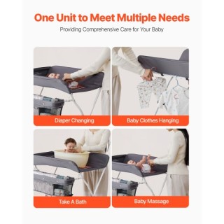 VEVOR Πτυσσόμενος Σταθμός Αλλαγής Πάνας με Καλάθι & Ροδάκια Σκούρο ... VEVOR Πτυσσόμενος Σταθμός Αλλαγής Πάνας με Καλάθι & Ροδάκια Σκούρο ...