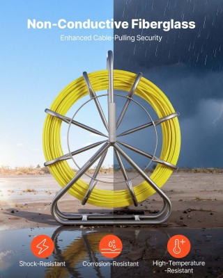 VEVOR Εργαλείο Ψαρέματος από Fiberglass 100M 6.3MM με Βάση και Μηχα...