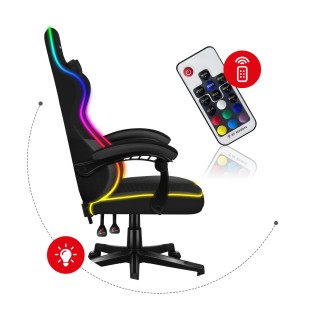 Huzaro Καρέκλα Gaming  FORCE 4.4 RGB Μαύρη Mesh με RGB Led & Προσαρ...