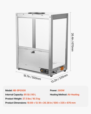 VEVOR Επαγγελματική Θερμαντική Μηχανή Νάτσος 80L από Ανοξείδωτο Ατσ...