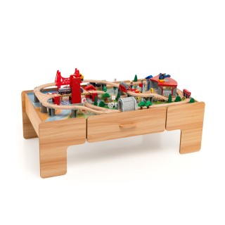 Costway Σετ παιχνιδιού τρένου 100 τεμαχίων από ξύλο με αναστρέψιμη... Costway Σετ παιχνιδιού τρένου 100 τεμαχίων από ξύλο με αναστρέψιμη...