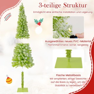 Costway Τεχνητό Χριστουγεννιάτικο Δέντρο 210 εκ με Φωτισμό και Χιόν...