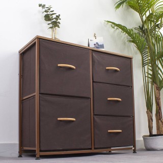 BAKAJI Κομψή Συρταριέρα με 5 Συρτάρια 71,5x80x29εκ με Ύφασμα Ανοιχτ...