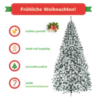 Costway Τεχνητό Χριστουγεννιάτικο Δέντρο με Χιόνι και Μεταλλική Βάσ...