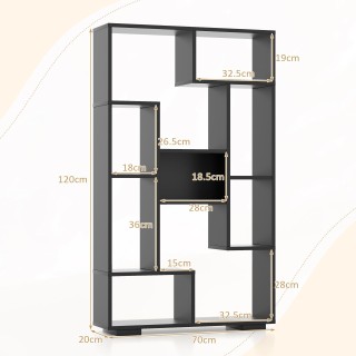 Costway Μοντέρνα Γεωμετρική Βιβλιοθήκη με Ανοιχτά Ράφια και Προστασ... Costway Μοντέρνα Γεωμετρική Βιβλιοθήκη με Ανοιχτά Ράφια και Προστασ...