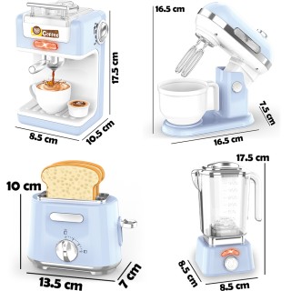 BAKAJI Παιδικά Παιχνίδια Κουζίνας - Μίξερ, Καφετιέρα, Φρυγανιέρα, Μ...