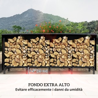 Outsunny  Μεταλλική αποθήκη ξύλων για εσωτερικό και εξωτερικό χώρο ...