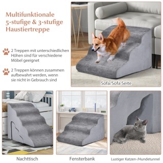Costway Σκάλα για σκύλους 5 & 3 επιπέδων με επιφάνεια από ύφασμα Ch... Costway Σκάλα για σκύλους 5 & 3 επιπέδων με επιφάνεια από ύφασμα Ch...
