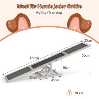 Costway  Ξύλινη Τραμπάλα Ευκινησίας για Σκύλους - Εξωτερικό Παιχνίδ...