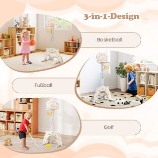 Costway 3 σε 1 Κέντρο Αθλητισμού για Παιδιά με Μπασκέτα, Ποδόσφαιρο...