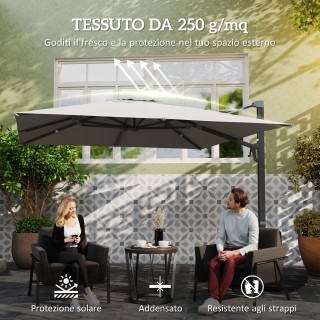 Outsunny Ομπρελόνε με Μανιβέλα και Σταυροειδή Βάση, από Πολυεστέρα,... Outsunny Ομπρελόνε με Μανιβέλα και Σταυροειδή Βάση, από Πολυεστέρα,...