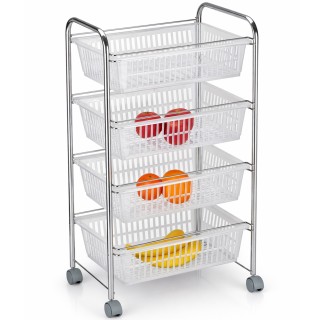 BAKAJI Καρότσι Φρούτων με 4 Πλαστικά Καλάθια και Μεταλλική Κατασκευ... BAKAJI Καρότσι Φρούτων με 4 Πλαστικά Καλάθια και Μεταλλική Κατασκευ...