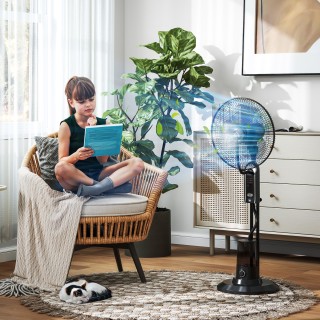 HOMCOM Ρυθμιζόμενος Νεφελοποιητής Ανεμιστήρας 3 Ταχύτητες, 3 Λειτου...