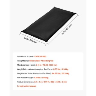 VEVOR Σετ 6 Υδατοενεργοποιούμενες Σακούλες Πλημμύρας, 830 x 430 mm,... VEVOR Σετ 6 Υδατοενεργοποιούμενες Σακούλες Πλημμύρας, 830 x 430 mm,...