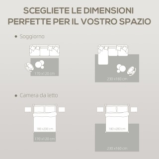 HOMCOM Μοντέρνο Χαλί για Σαλόνι και Καθιστικό, Υποαλλεργικό και Πλε...