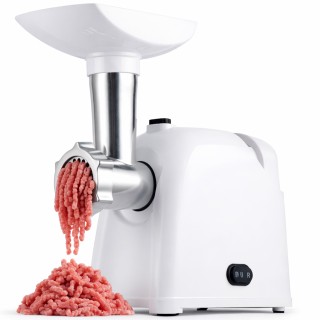 KUMTEL Ηλεκτρικός Κιμάς Λευκός 1000W με Ανοξείδωτες Λεπίδες και Αξε...