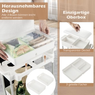 Costway  3-επίπεδο Κινητό Καρότσι Αποθήκευσης με Ανθεκτικό Σκελετό ...