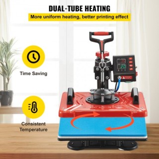 VEVOR Πρέσα Θερμότητας 12x15 10 σε 1 για Μπλουζάκια, Κούπες & Καπέλ...