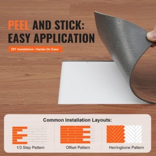 Αυτοκόλλητα Βινυλικά Πλακάκια Δαπέδου VEVOR 36x6, 36 Τεμάχια, Ξύλιν...