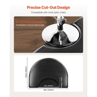 VEVOR Στρώμα Κομμωτηρίου Ημικυκλικό 1220 x 930 mm 25mm SLDBYD1INCH3...